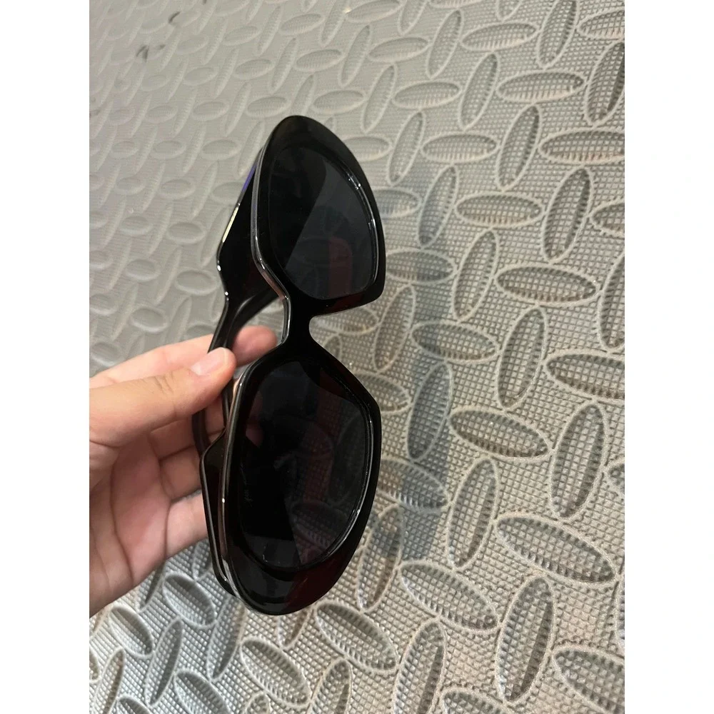 Free People Sunglasses Womens OS Black Chunky Oval Retro Mod Style 90s Y2K
